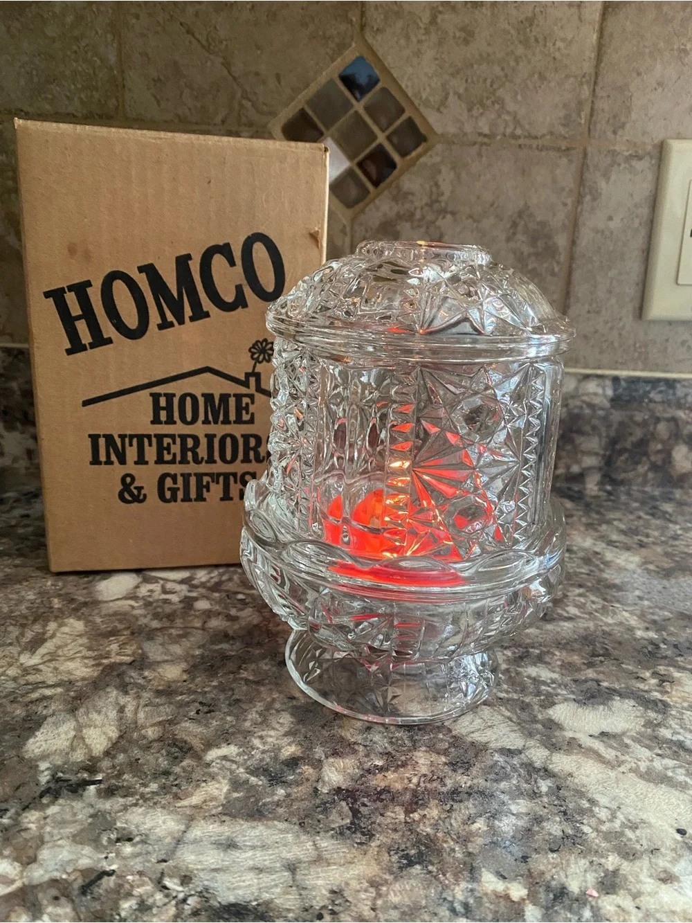 Homco Crystal Fairy Lamp 1188-3BD 3 piece Set Box Included Vintage